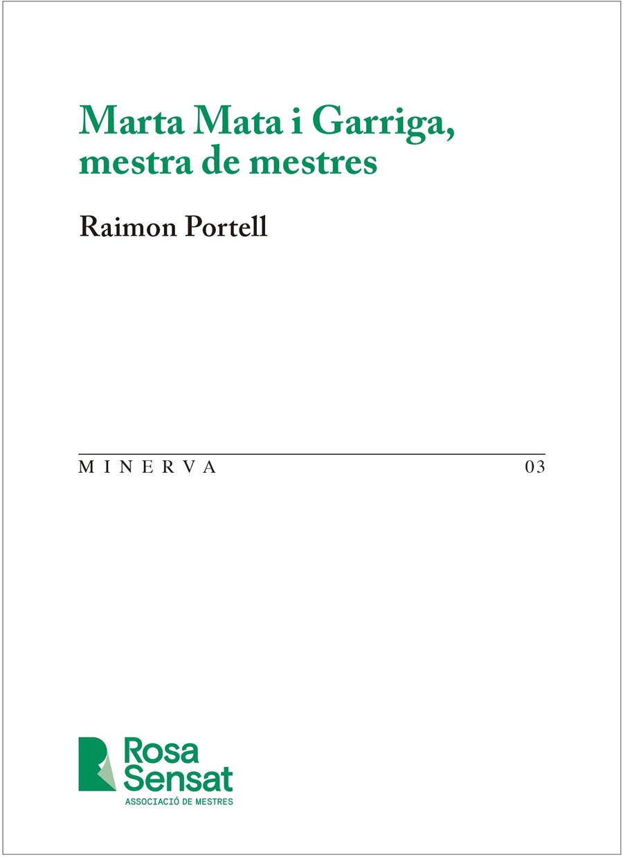 MARTA MATA I GARRIGA, MESTRA DE MESTRES | 9791399004540TA | PORTELL, RAIMON
