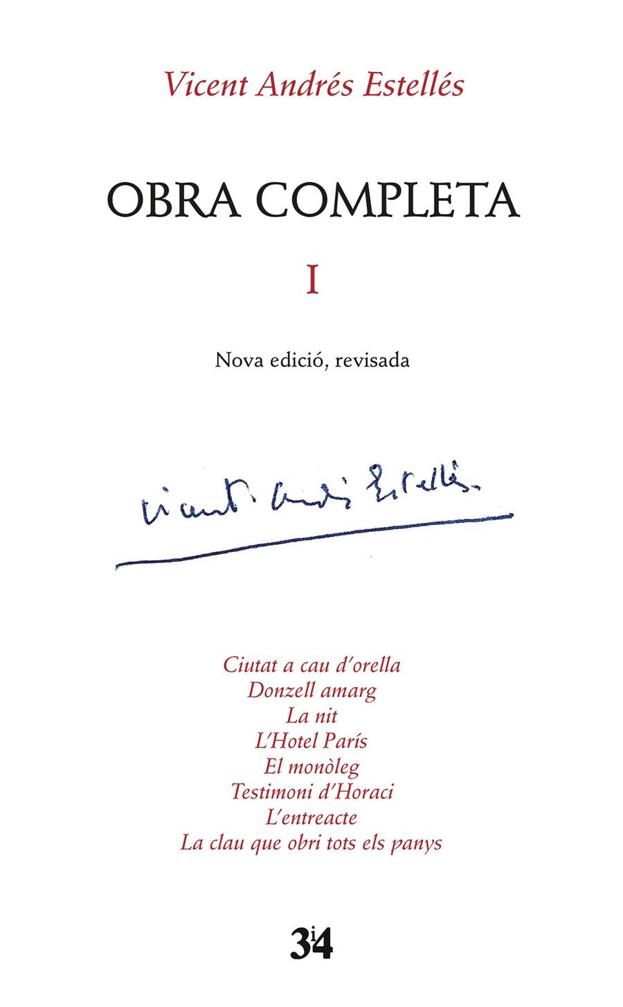 OBRA COMPLETA I  | 9788475029535 | ANDRÉS ESTELLÉS, VICENT 