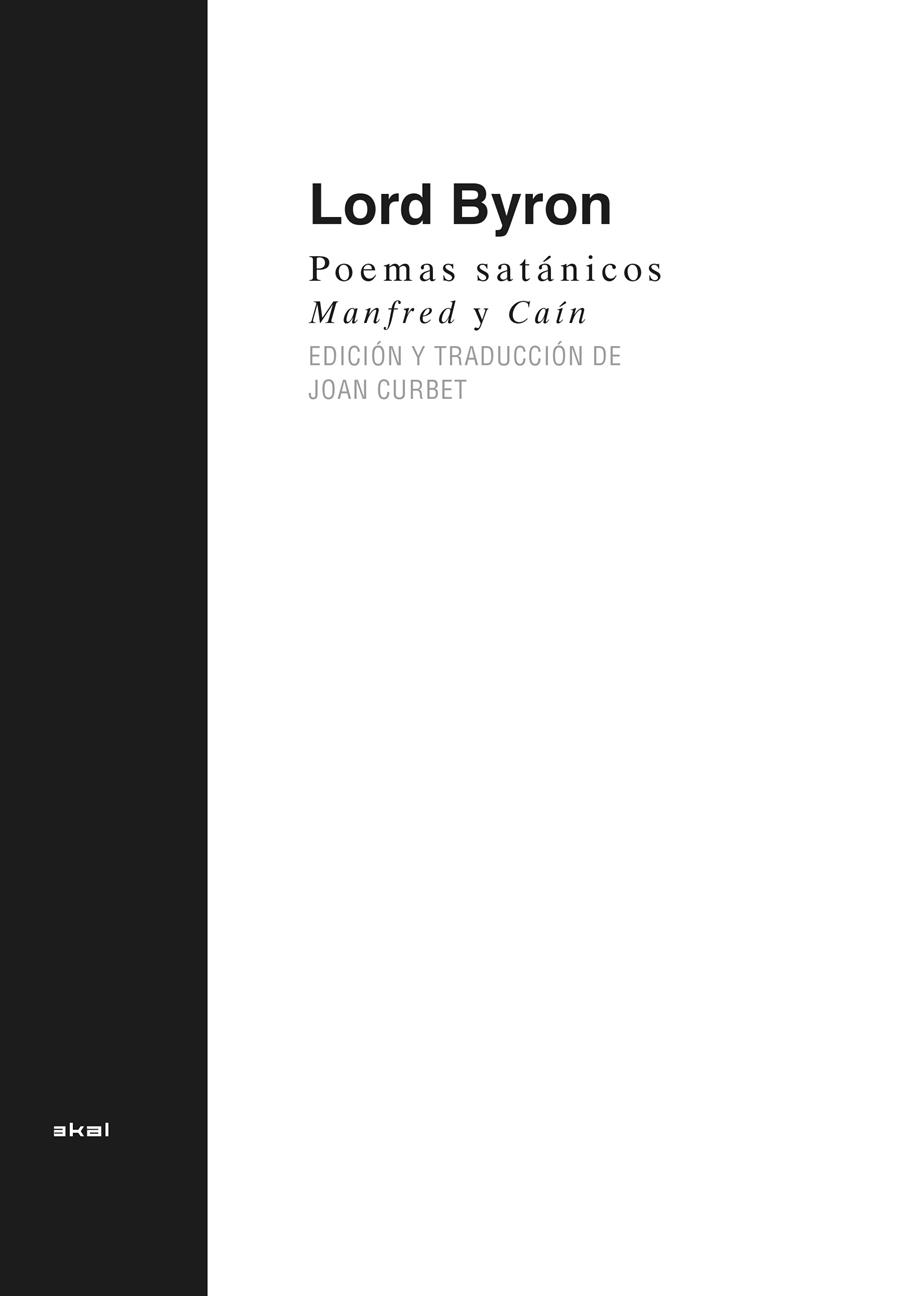 POEMAS SATÁNICOS. MANFRED Y CAÍN | 9788446030805 | (LORD) BYRON, GEORGE GORDON/ CURBET, JOAN