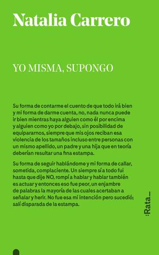 YO MISMA, SUPONGO | 9788494489112 | CARRERO, NATALIA