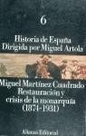 RESTAURACIÓN Y CRISIS DE LA MONARQUÍA (1874-1931)  | 9788420695716TA | MARTÍNEZ CUADRADO, MIGUEL