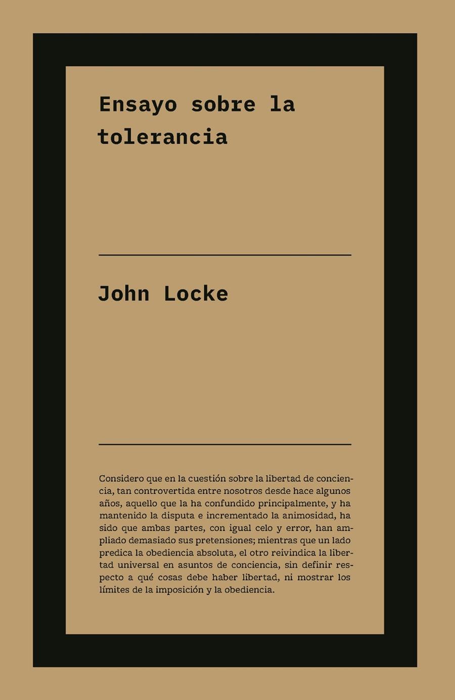 ENSAYO SOBRE LA TOLERANCIA | 9791388115189 | LOCKE, JOHN