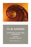 CRÍTICA DE LA CULTURA Y SOCIEDAD I | 9788446016748 | ADORNO, THEODOR W.