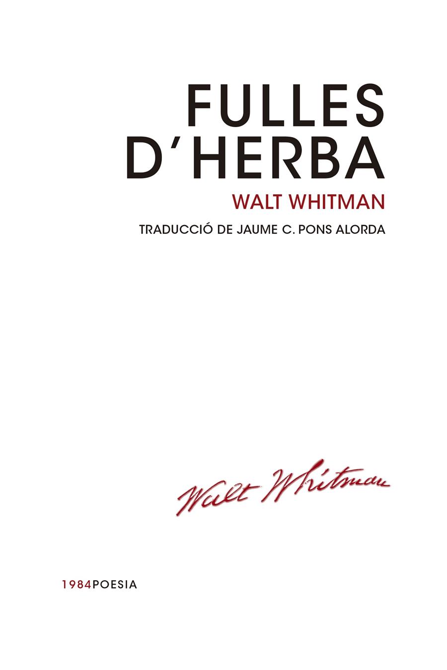 FULLES D'HERBA | 9788415835301 | WHITMAN, WALT