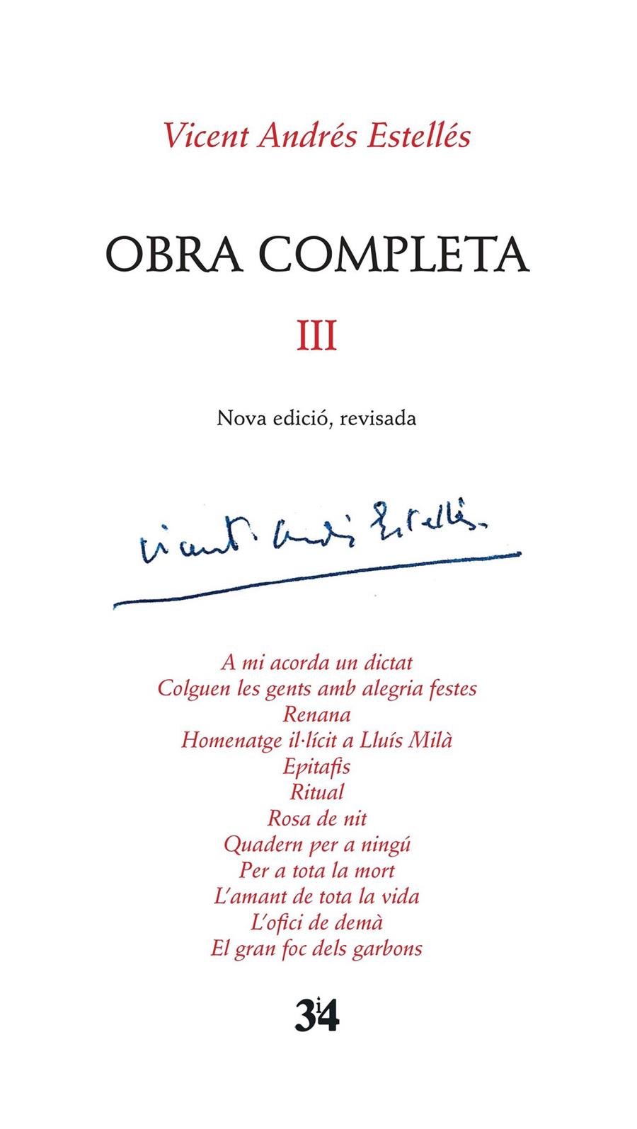 OBRA COMPLETA III | 9788416789016 | ANDRÉS ESTELLÉS, VICENT