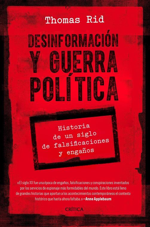 DESINFORMACIÓN Y GUERRA POLÍTICA | 9788491992776 | RID, THOMAS