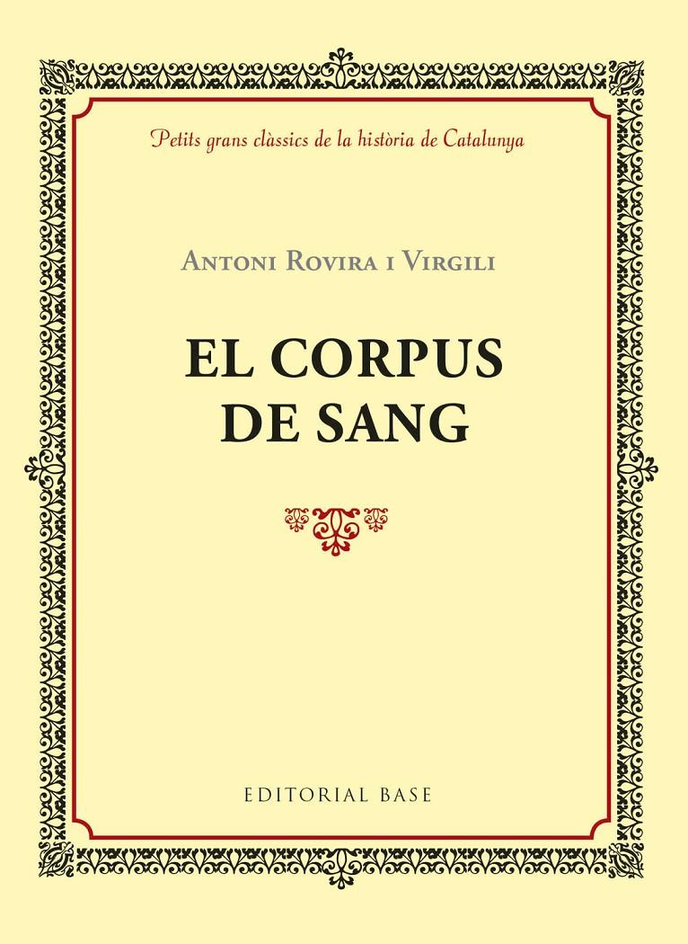 EL CORPUS DE SANG | 9788416587957 | ROVIRA I VIRGILI, ANTONI