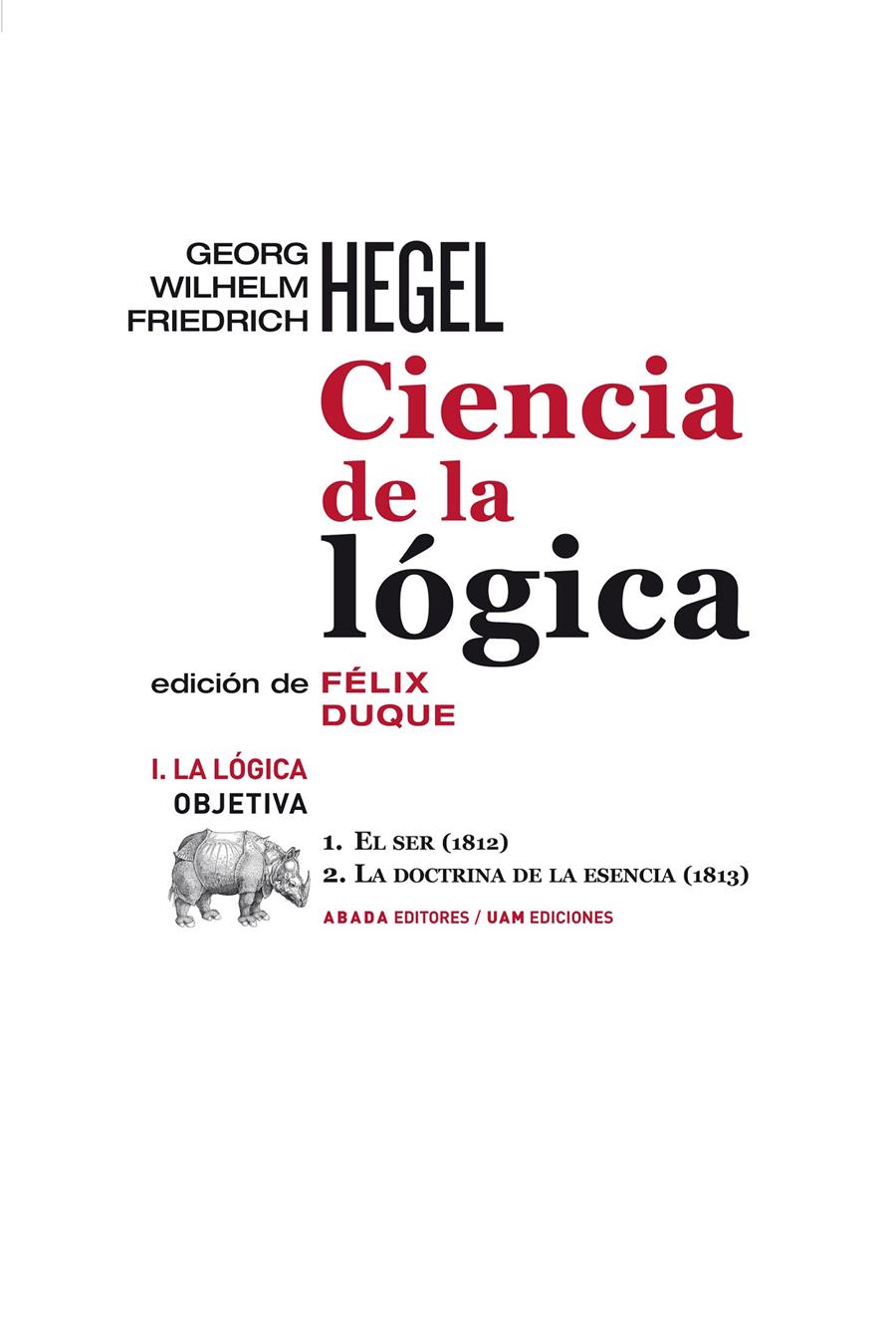 CIENCIA DE LA LÓGICA VOL 1 | 9788415289012 | HEGEL, G. W. F.