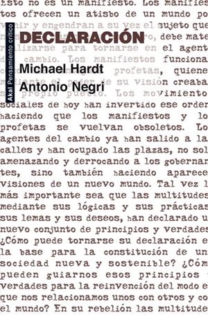 DECLARACIÓN | 9788446037262 | HARDT, MICHAEL / NEGRI, ANTONI