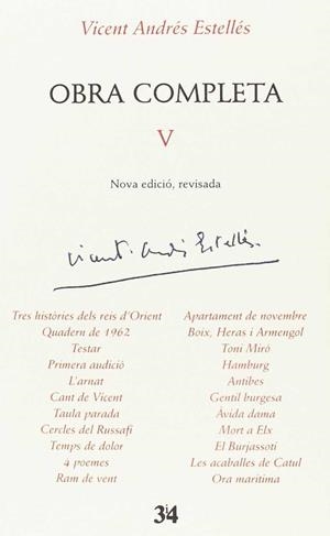 OBRA COMPLETA V - VICENT ANDRES ESTELLÉS - (NOVA EDICIÓ, REVISADA) | 9788416789986 | ANDRÉS ESTELLÉS, VICENT