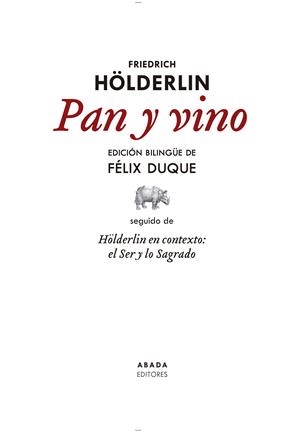 PAN Y VINO | 9788419008114 | HÖLDERLIN, FRIEDRICH
