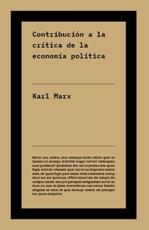 CONTRIBUCIÓN A LA CRÍTICA DE LA ECONOMÍA POLÍTICA | 9791388115127 | MARX, KARL