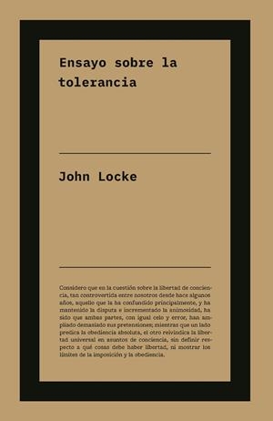 ENSAYO SOBRE LA TOLERANCIA | 9791388115189 | LOCKE, JOHN